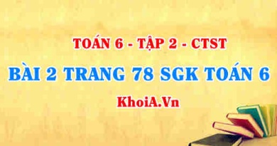Bài 2 trang 78 SGK Toán 6 Tập 2 Chân trời sáng tạo